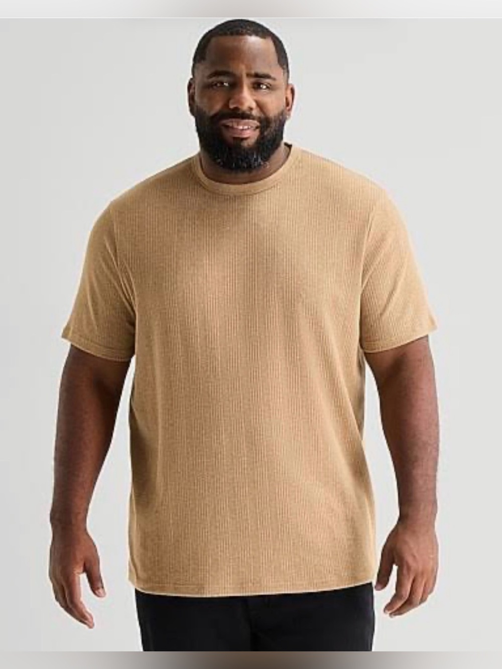 NWT Shaquille O'Neal XLG Ribbed Dropneedle T-Shirt Bahama Sand Men's Size 2XL